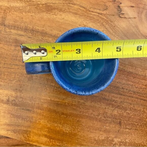 Deneen Pottery Hand Thrown Light Blue Drip Glaze The Original Pancake House Mug - Picture 8 of 12